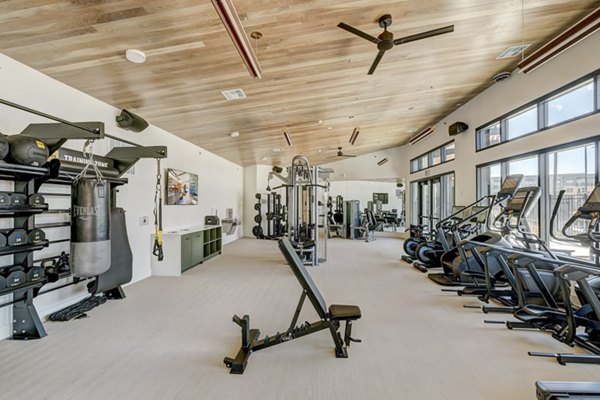 Modern fitness center with state-of-the-art equipment at The Taylor at Greenway Apartments
