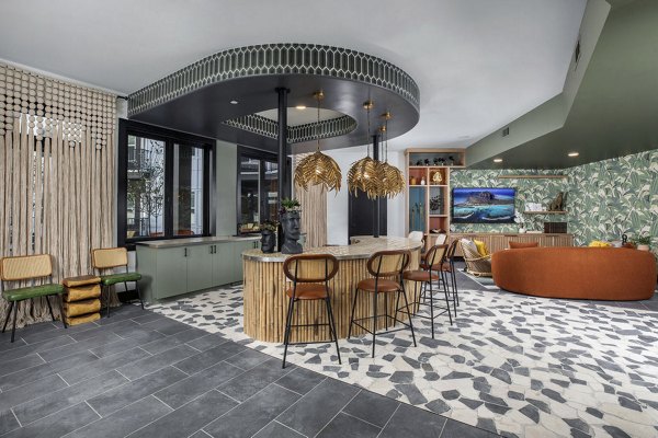 Chic clubhouse with modern furnishings at Broadstone Berry Hill luxury apartments