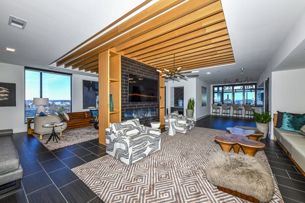 Clubhouse featuring stylish, modern design at Novel Midtown Apartments
