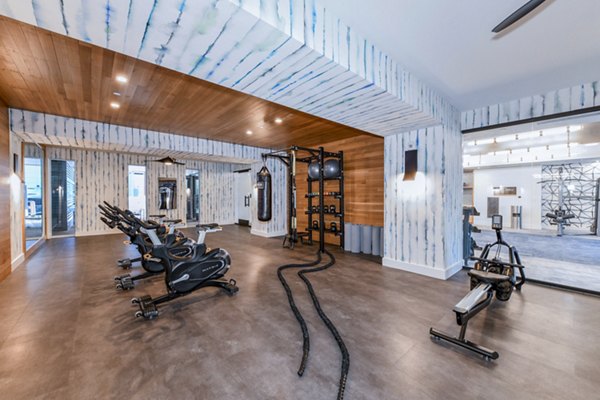 State-of-the-art fitness center with modern equipment at Novel Midtown Apartments