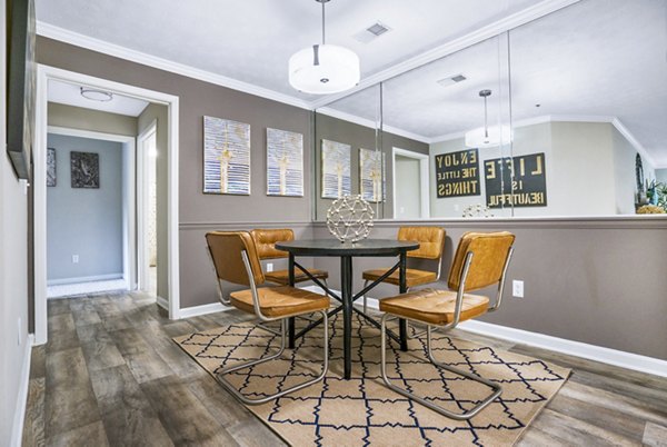 Dining room featuring elegant furnishings at Bridgewater Apartments