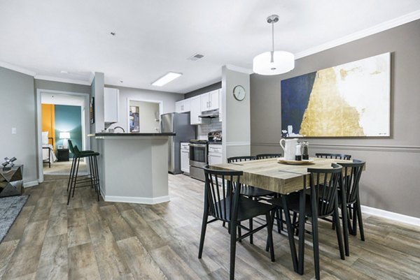 Dining room featuring modern furnishings at Bridgewater Apartments: Luxury living with sophistication and style