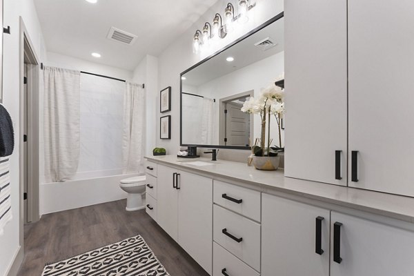 Luxury bathroom with elegant fixtures at Soltra at Kierland Apartments
