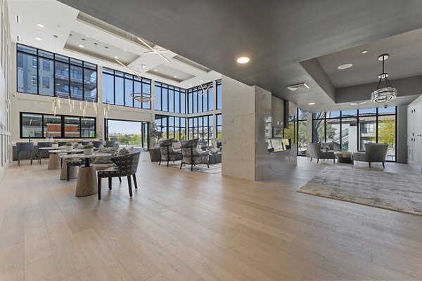 Modern clubhouse featuring stylish seating and billiards at Soltra at Kierland Apartments
