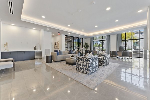 Modern clubhouse with elegant decor at Soltra at Kierland Apartments in Scottsdale