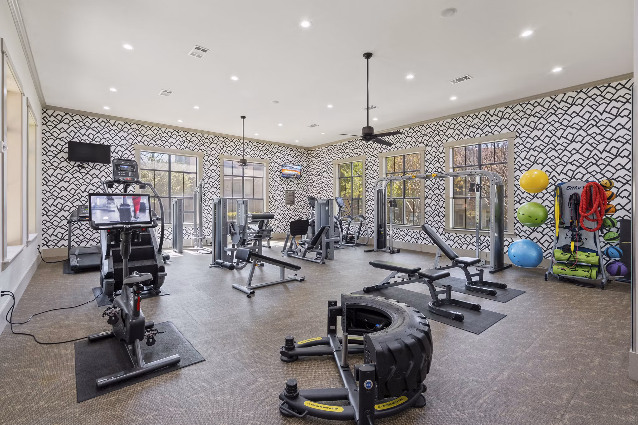 fitness center at Estates at Team Ranch Apartments
