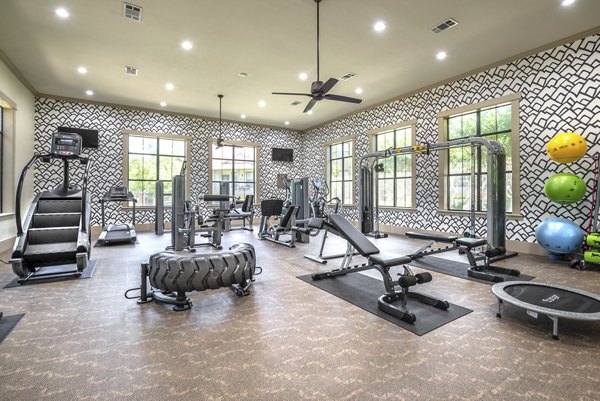 State-of-the-art fitness center with modern equipment at Olympus Team Ranch Apartments
