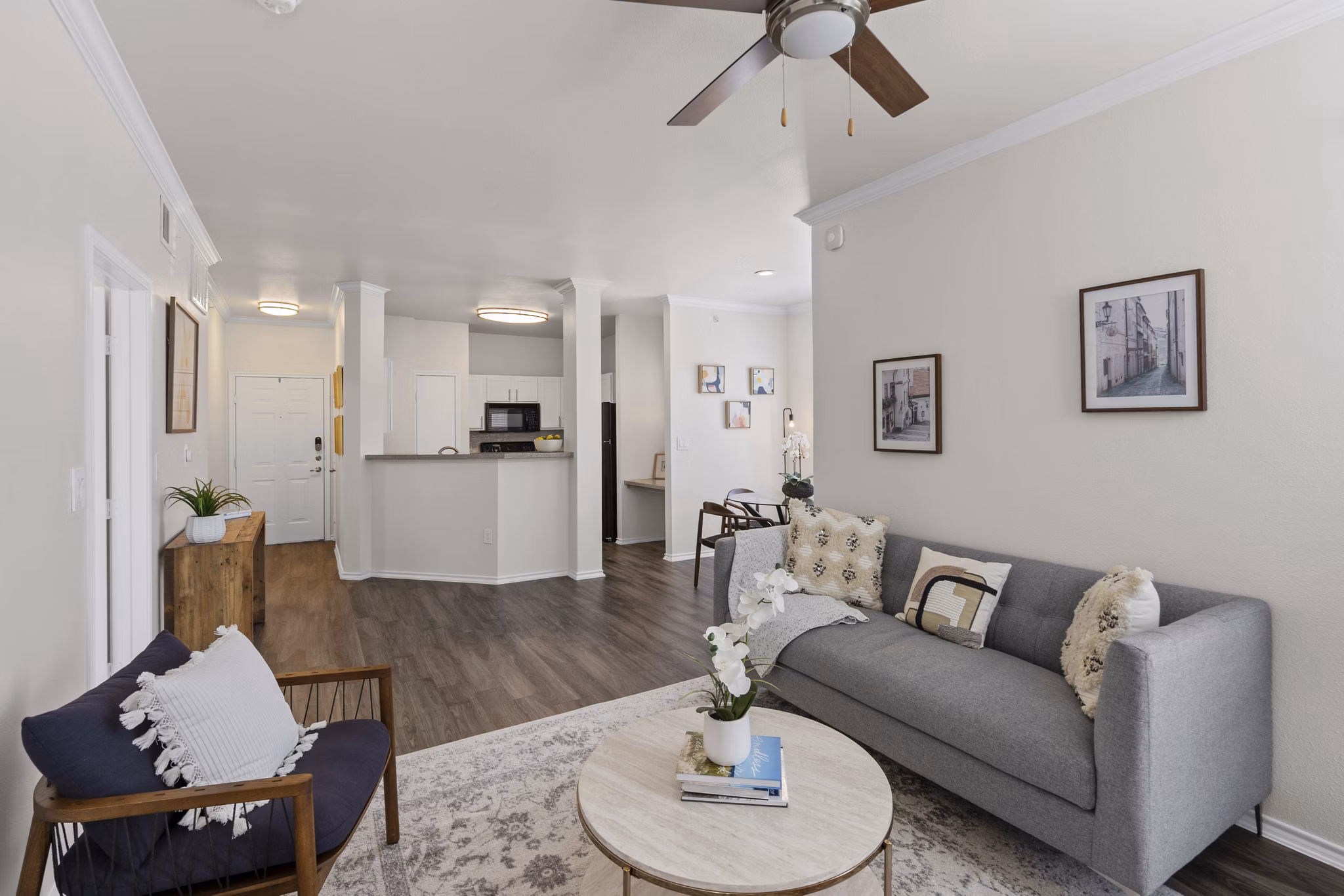 living room at Estates at Team Ranch Apartments
