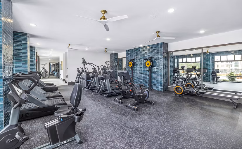 Fitness center featuring state-of-the-art equipment at The Premier Apartments