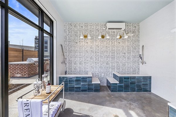 Dog wash station for pet grooming at The Premier Apartments