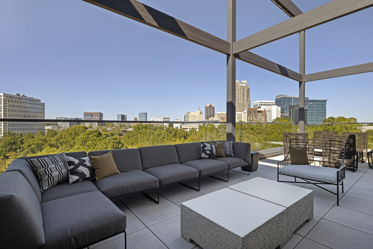 Roof deck at Mira Raleigh Apartments