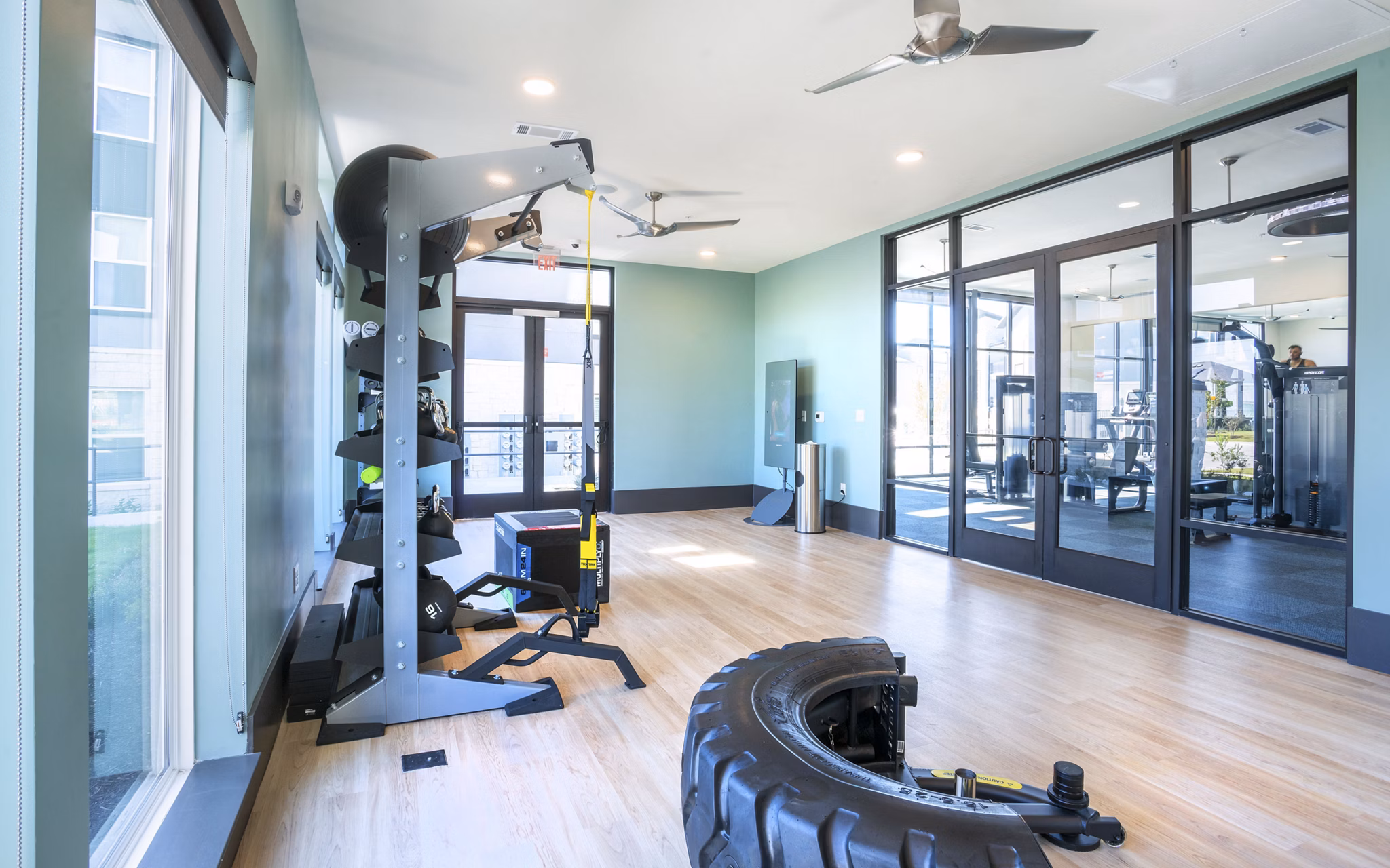 fitness center at Brio Apartments 