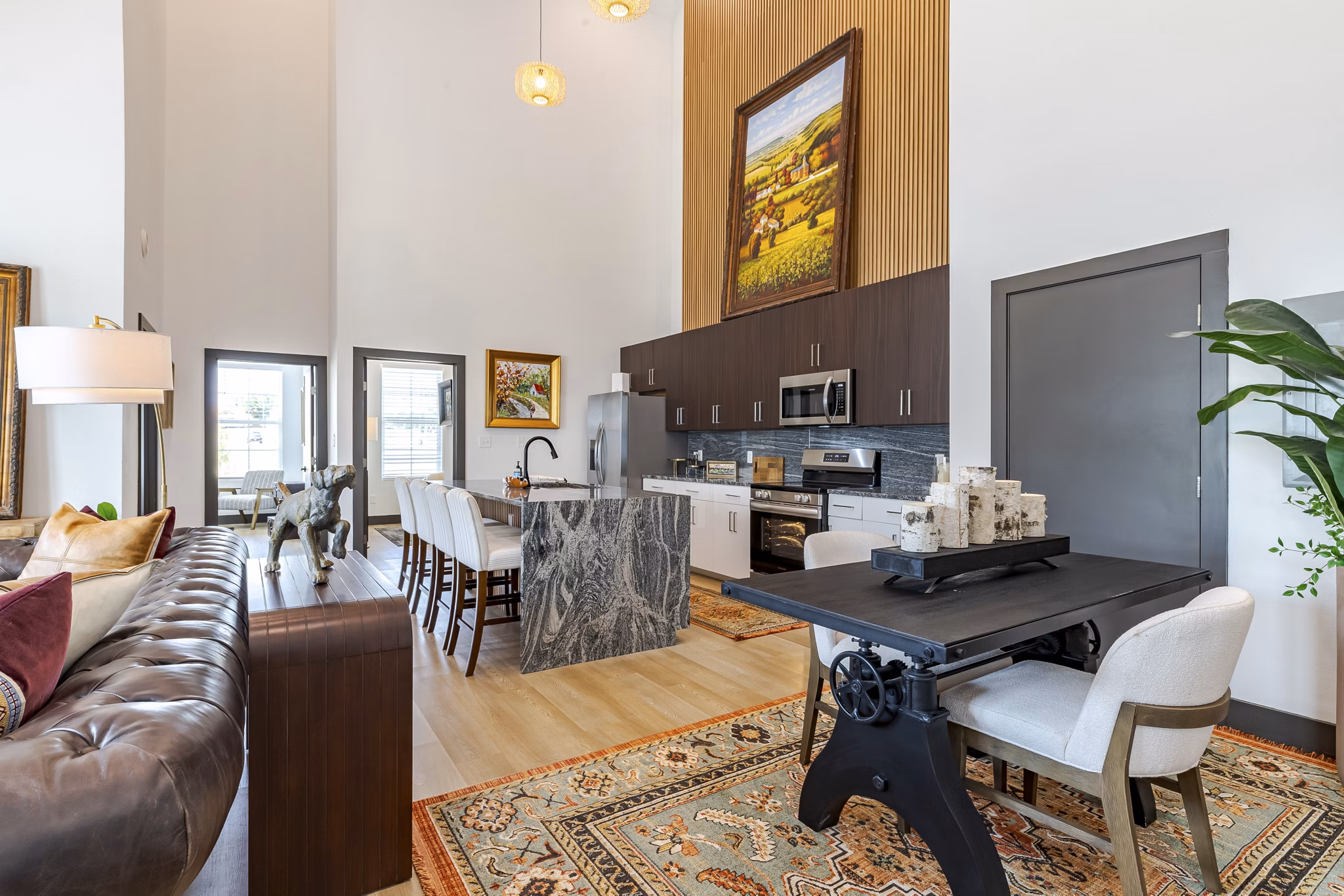 living room at The Villas on Turtle Creek Apartments 