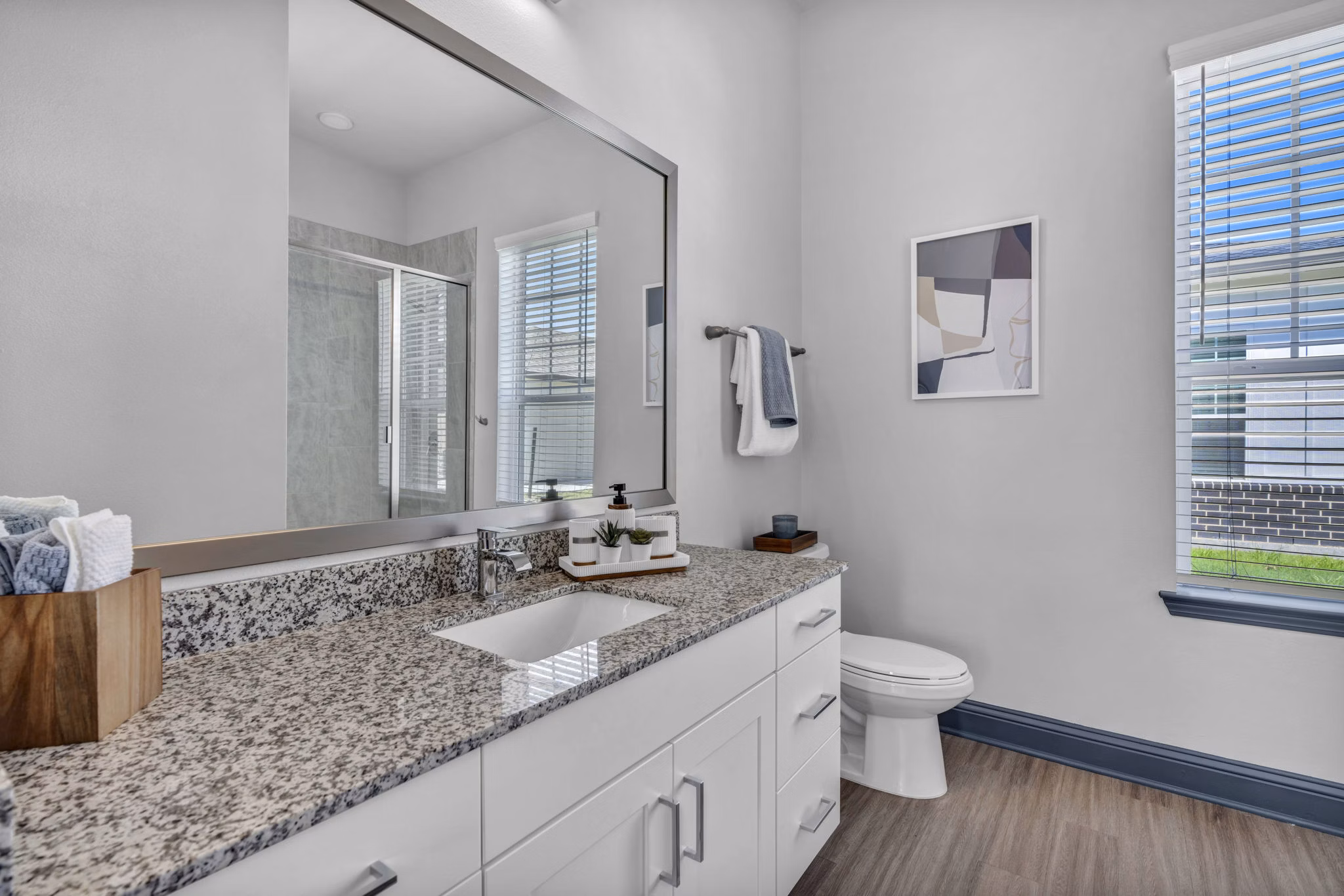 bathroom at Haven at Mission Trace Apartments