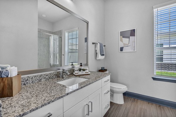 bathroom at Haven at Mission Trace Apartments