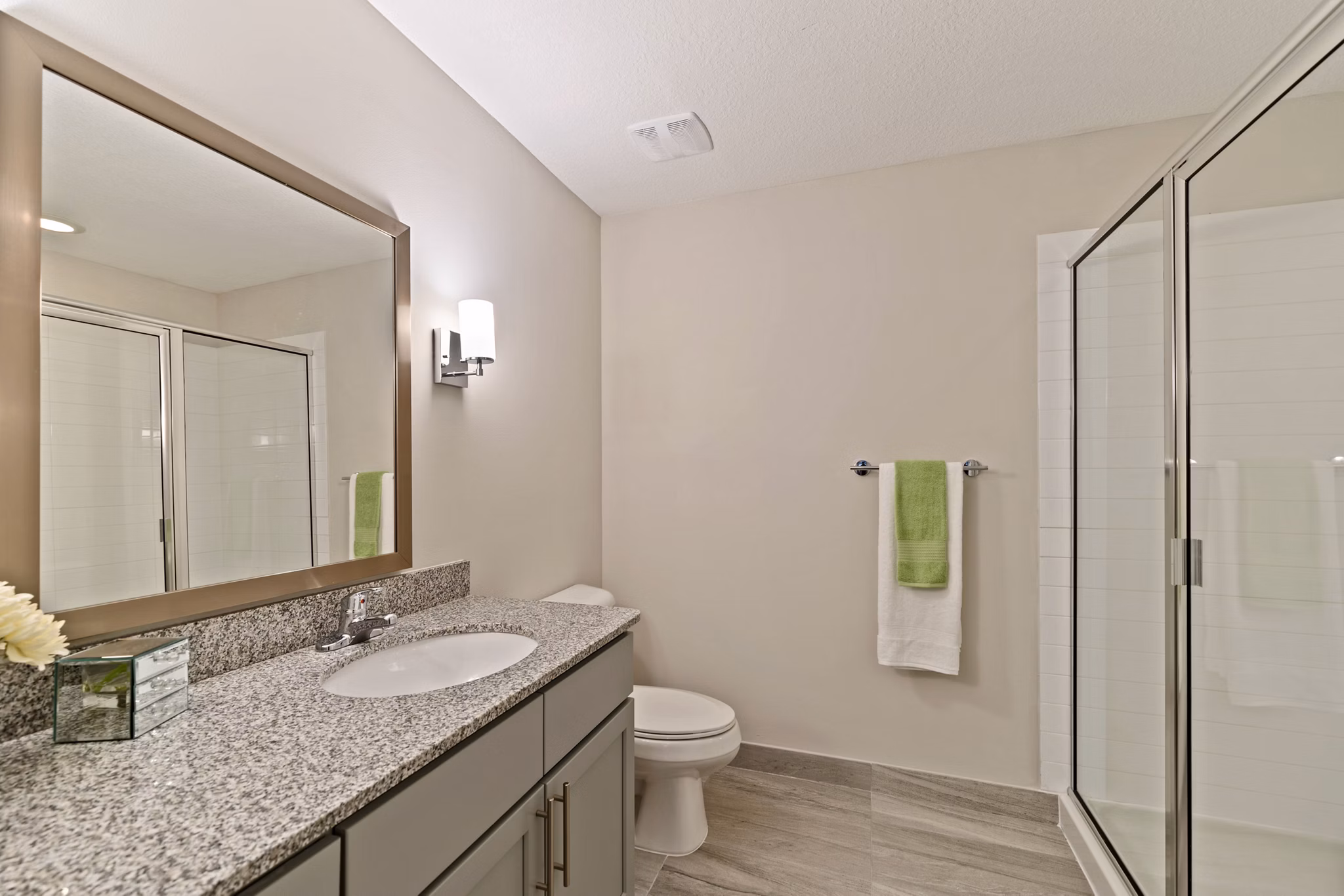 Bathroom with modern fixtures and sleek design at Ventura Pointe Apartments, showcasing luxury living at its finest