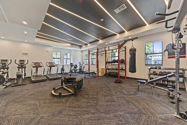 State-of-the-art fitness center with modern equipment at Ventura Pointe Apartments, designed for active lifestyles and ultimate wellness