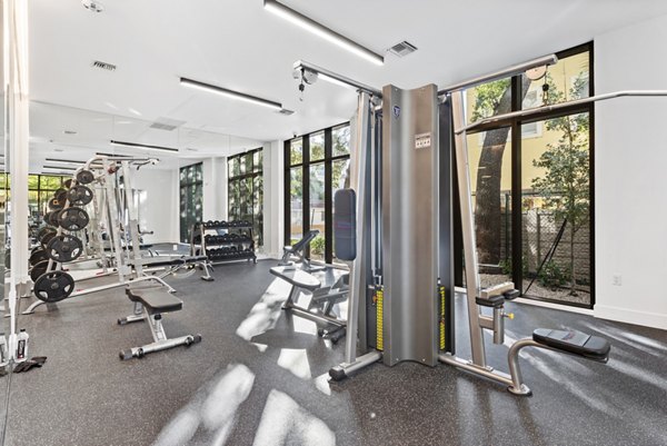 fitness center at The Vibe Miami Apartments