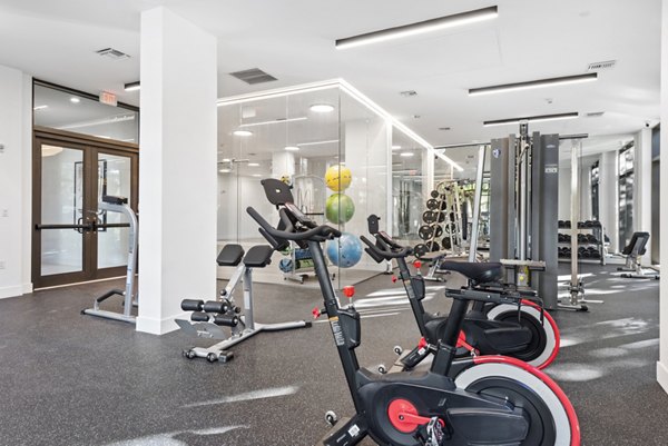 fitness center at The Vibe Miami Apartments