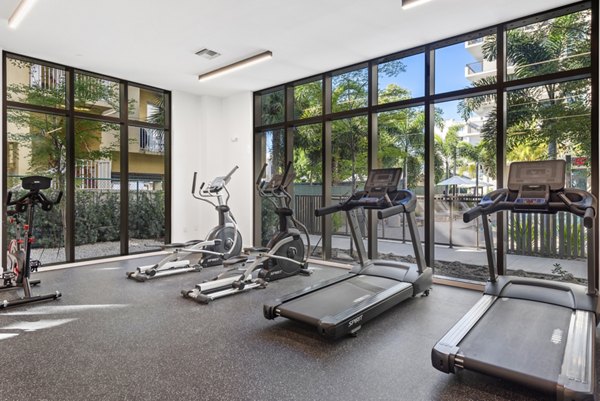 fitness center at The Vibe Miami Apartments