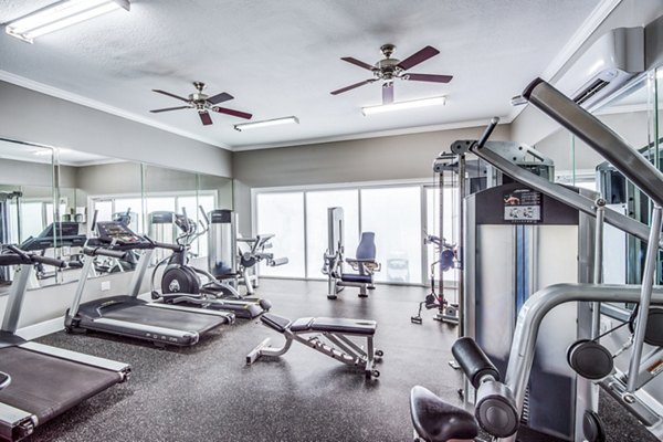 fitness center at Addicks Stone Village Apartments