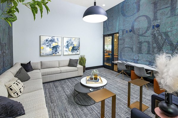 Clubhouse featuring modern design and social spaces at Marlowe South Fulton Apartments