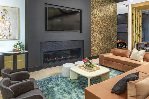 Spacious clubhouse with modern decor at Marlowe South Fulton Apartments