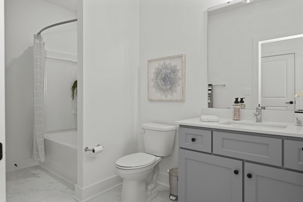 bathroom at Cascadia at Highland Creek Apartments