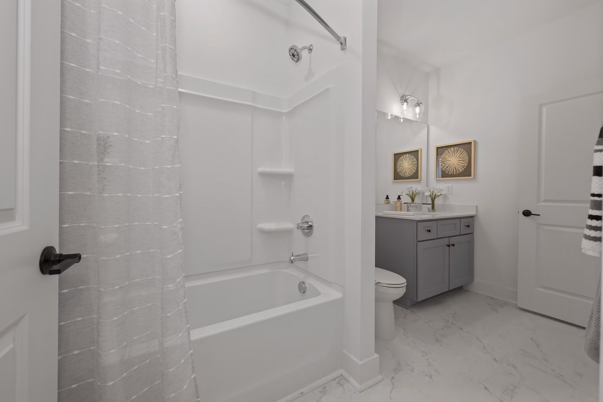 bathroom at Cascadia at Highland Creek Apartments