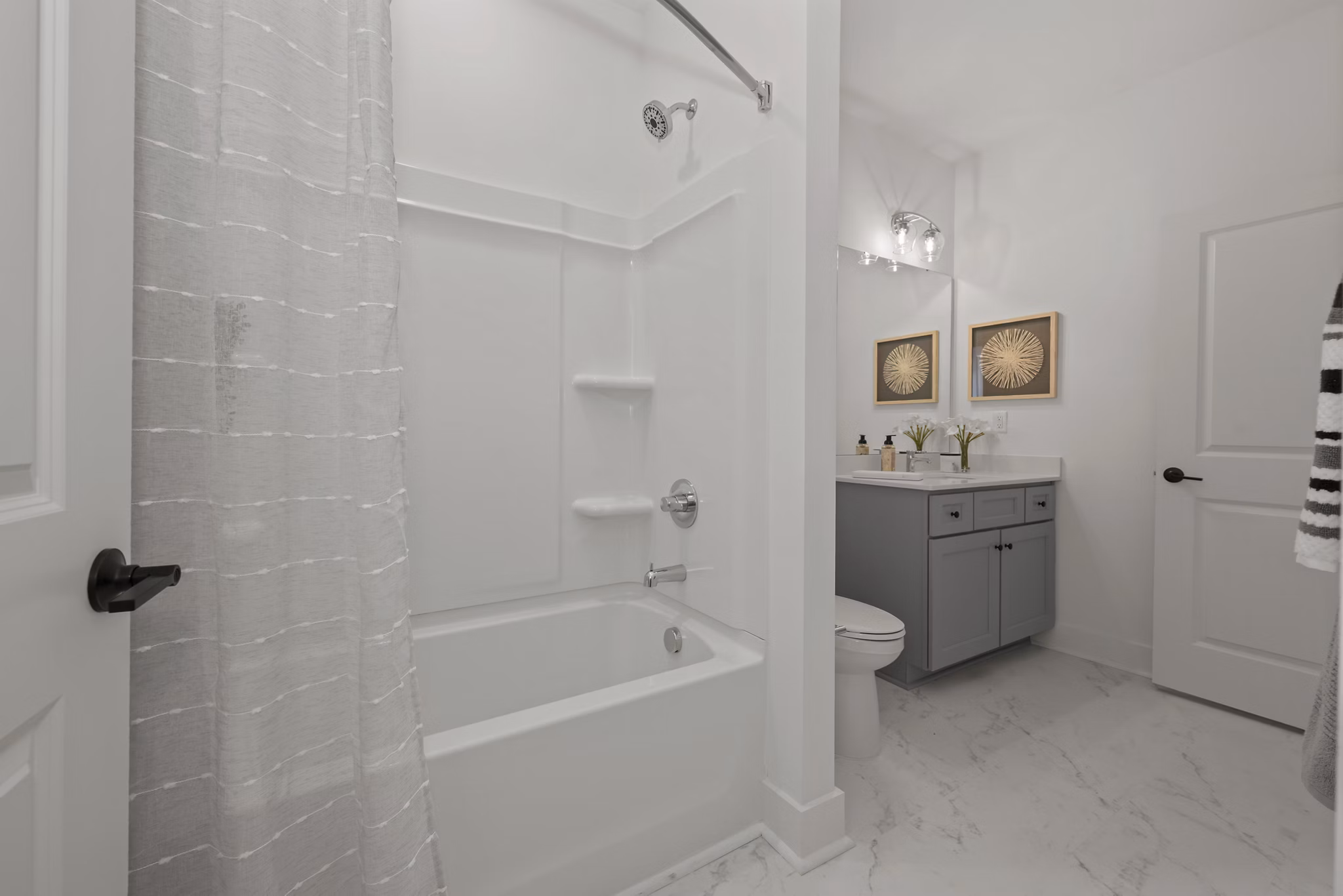 bathroom at Cascadia at Highland Creek Apartments