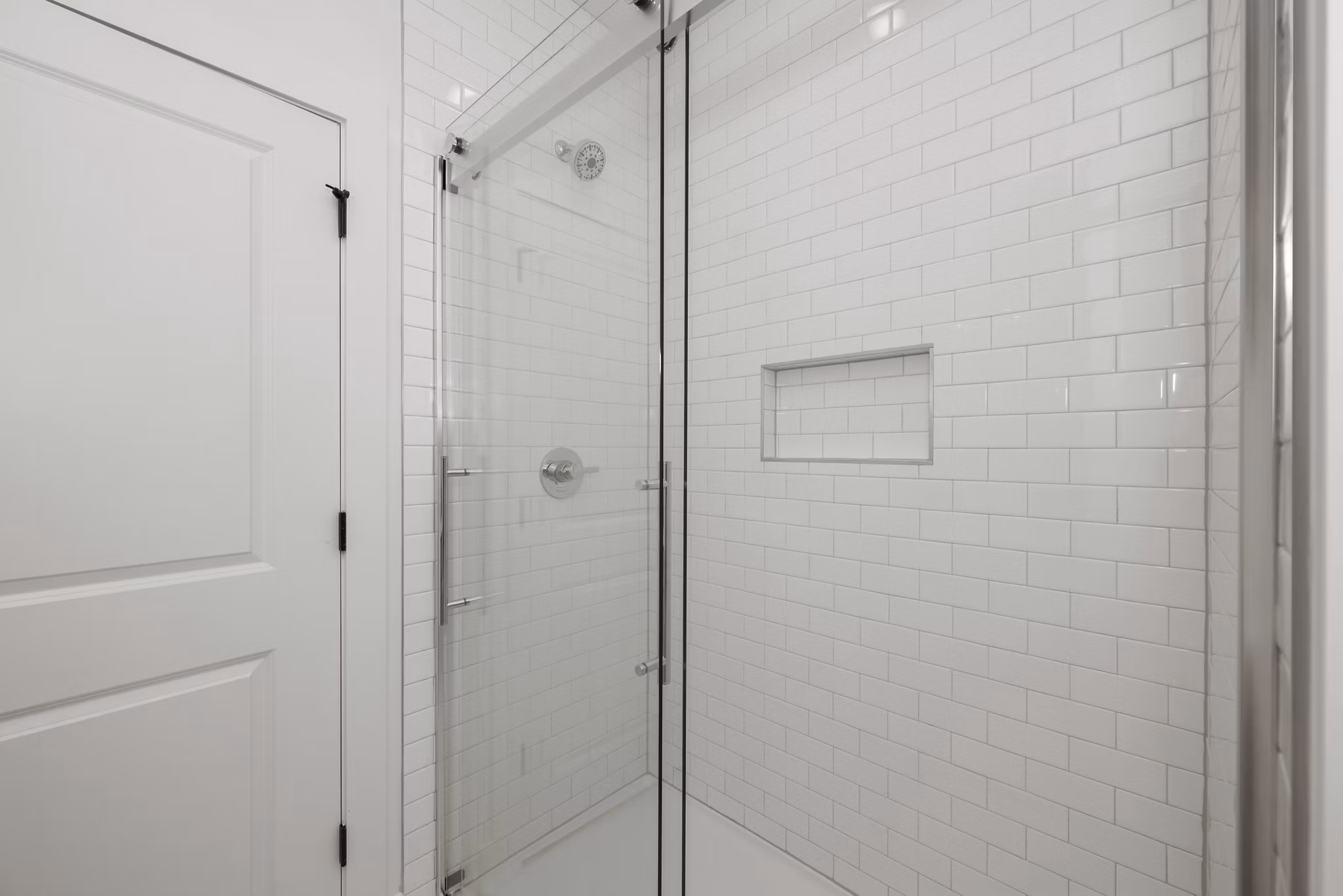 Modern bathroom with sleek fixtures at Cascadia at Highland Creek Apartments
