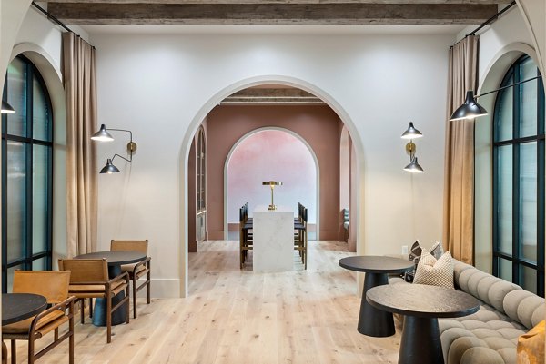 Clubhouse featuring modern design and luxurious amenities at Asher Apartments