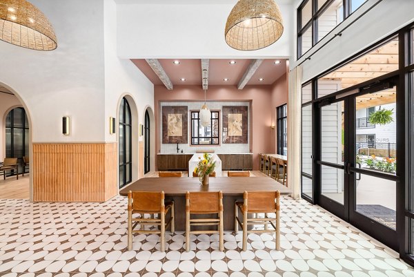 Clubhouse with modern design and luxury amenities at Asher Apartments