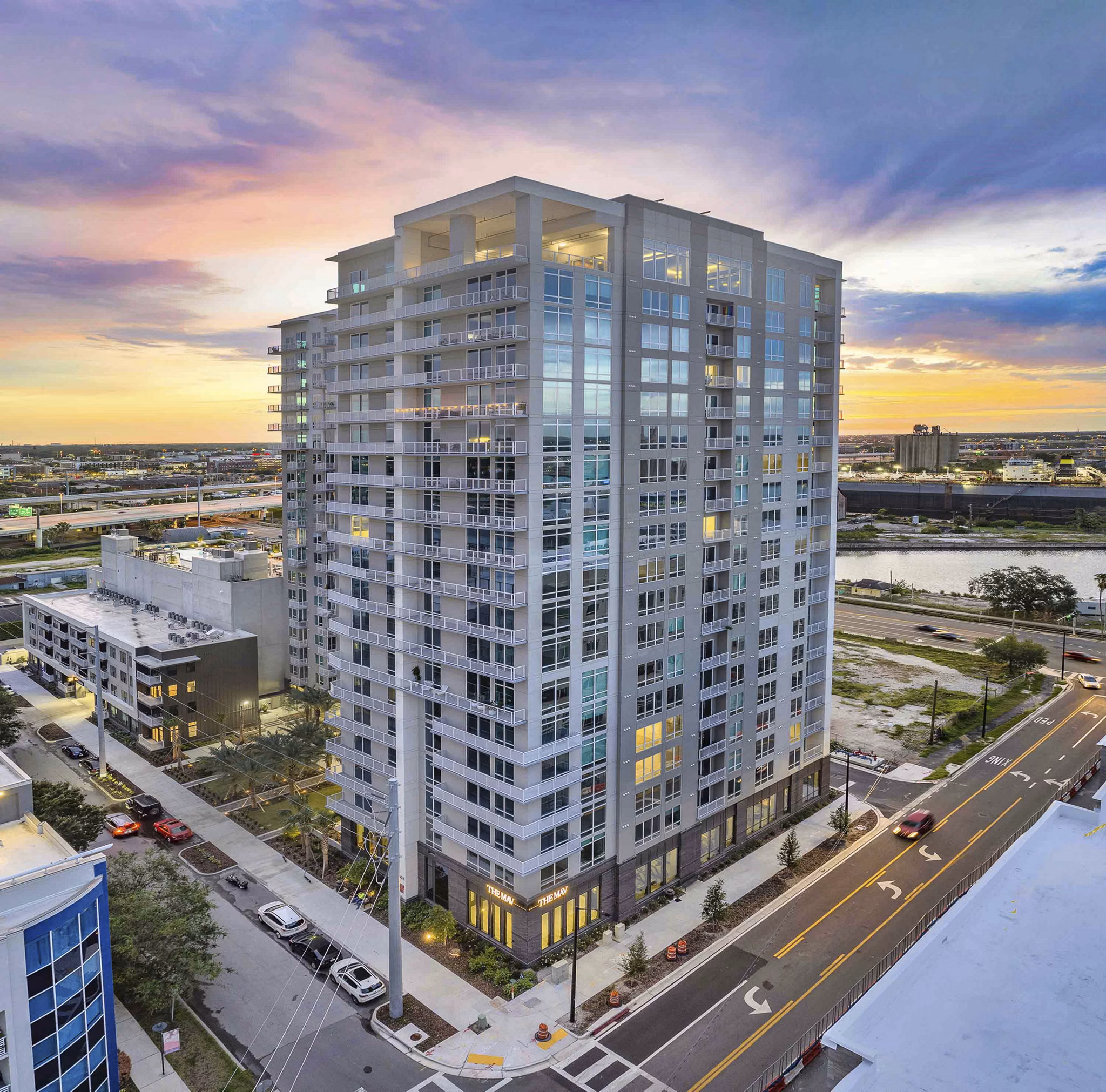 The MAV Apartments: Luxury modern in an upscale urban setting, highlighting the architectural design and appeal