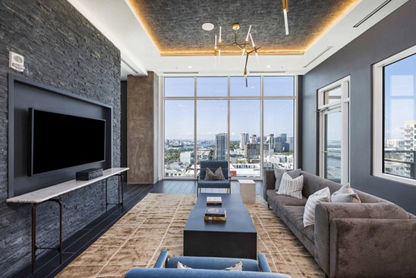 Modern clubhouse featuring stylish design and communal spaces at The MAV Apartments