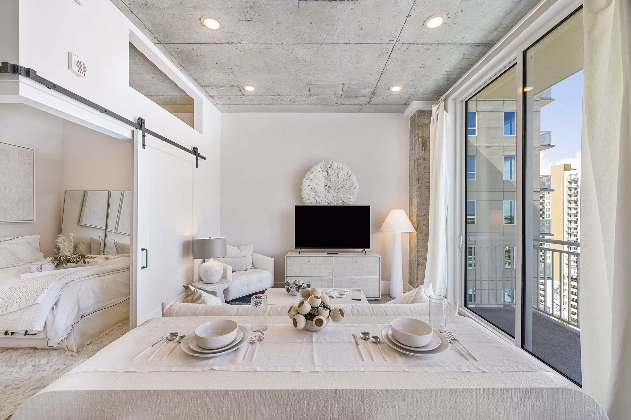 Spacious modern kitchen with stainless steel appliances in The MAV Apartments