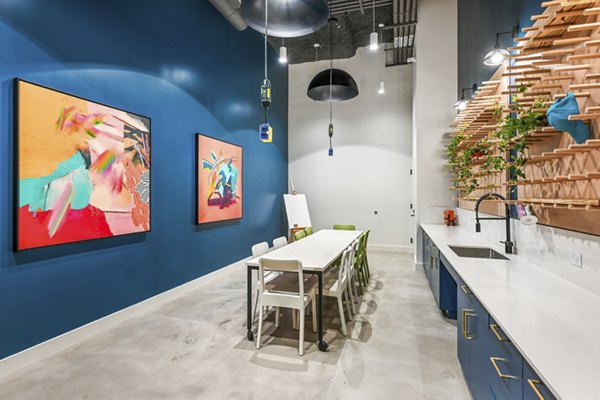 Art room with vibrant decor in clubhouse at Anthem Everett Apartments, perfect for creative activities and social gatherings