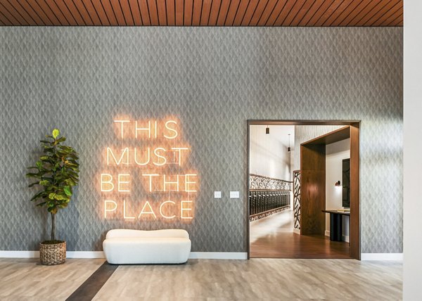 Upscale clubhouse interior featuring modern design elements at Anthem Everett Apartments