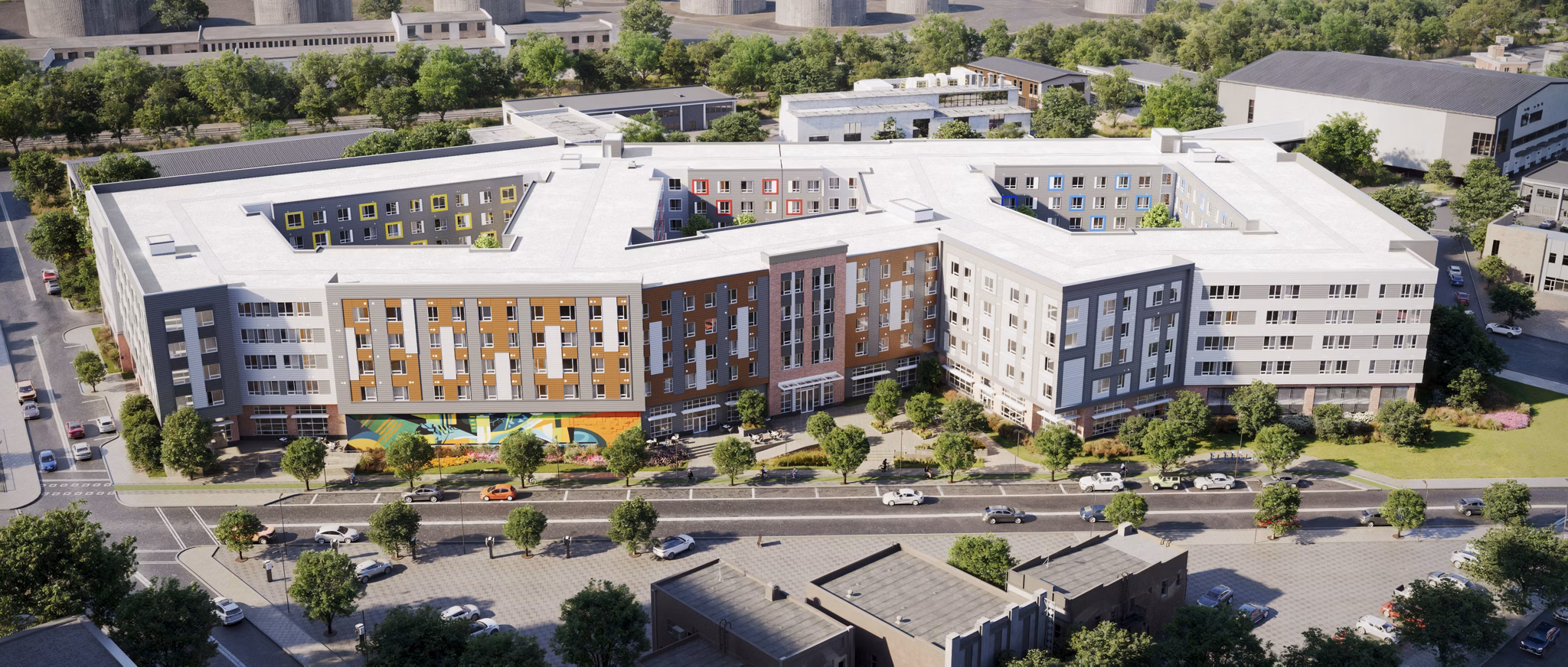 Spacious clubhouse featuring modern decor and varied seating at Anthem Everett Apartments