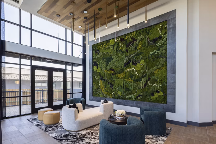 Modern mail room featuring secure lockers at Broadstone North Lamar Apartments
