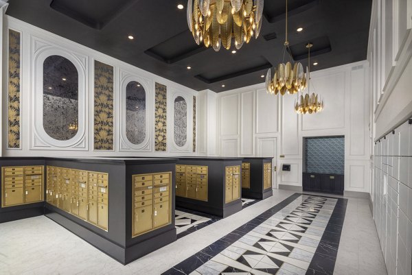 Mail room at The Boulevard: Modern mail and package facility for luxury Broadstone Community apartments
