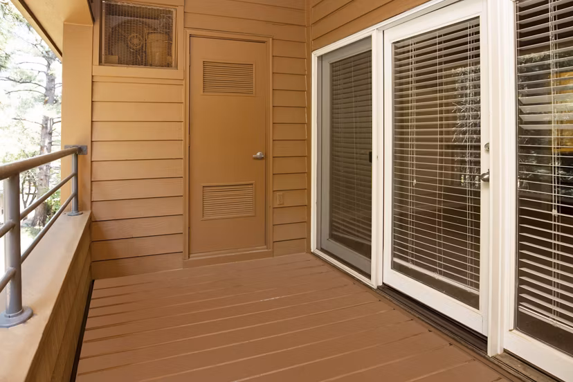 patio at Pines at Broadmoor Bluffs Apartments