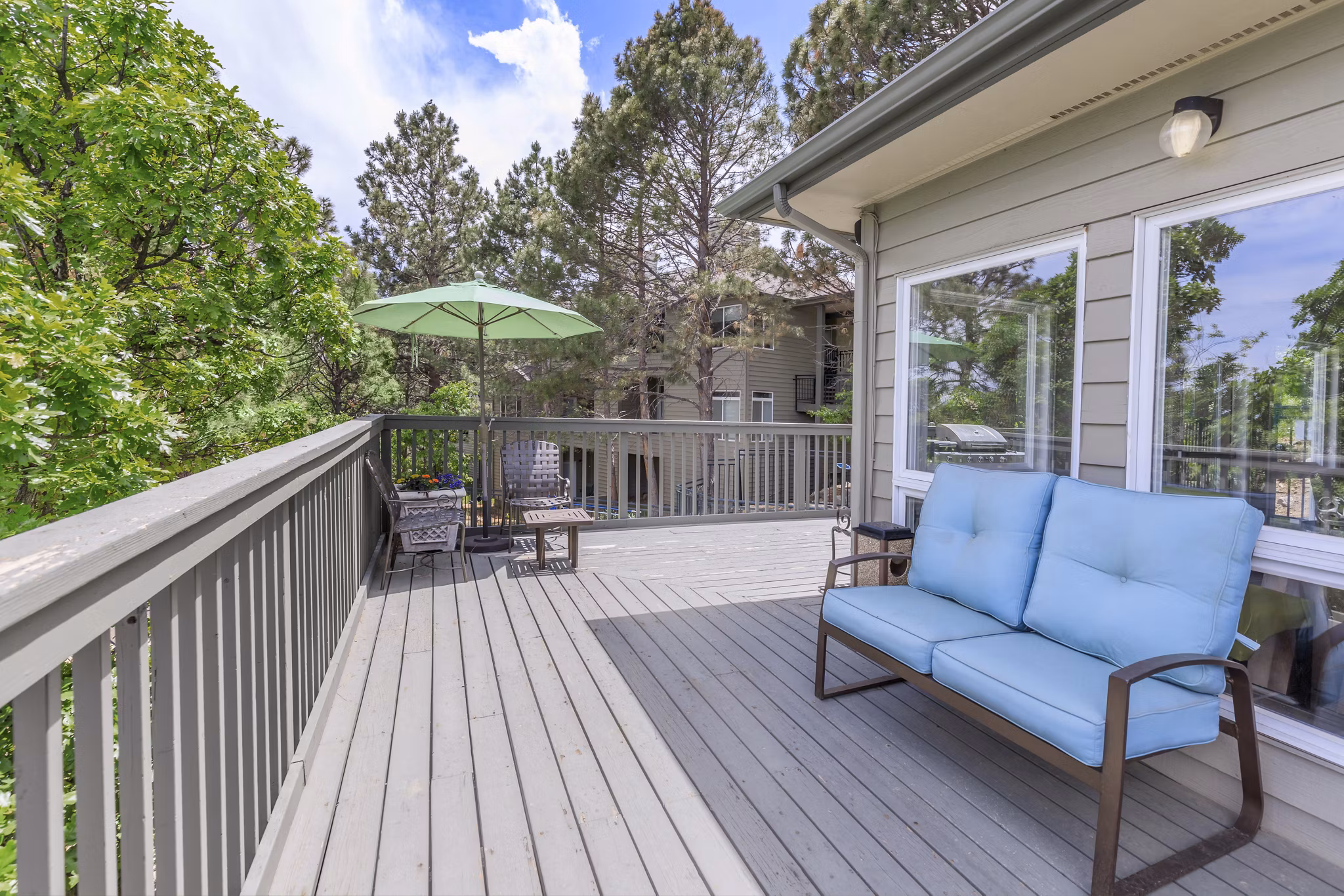 patio at Pines at Broadmoor Bluffs Apartments