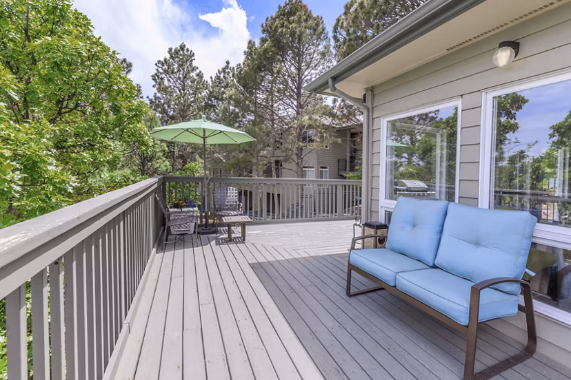 patio at Pines at Broadmoor Bluffs Apartments