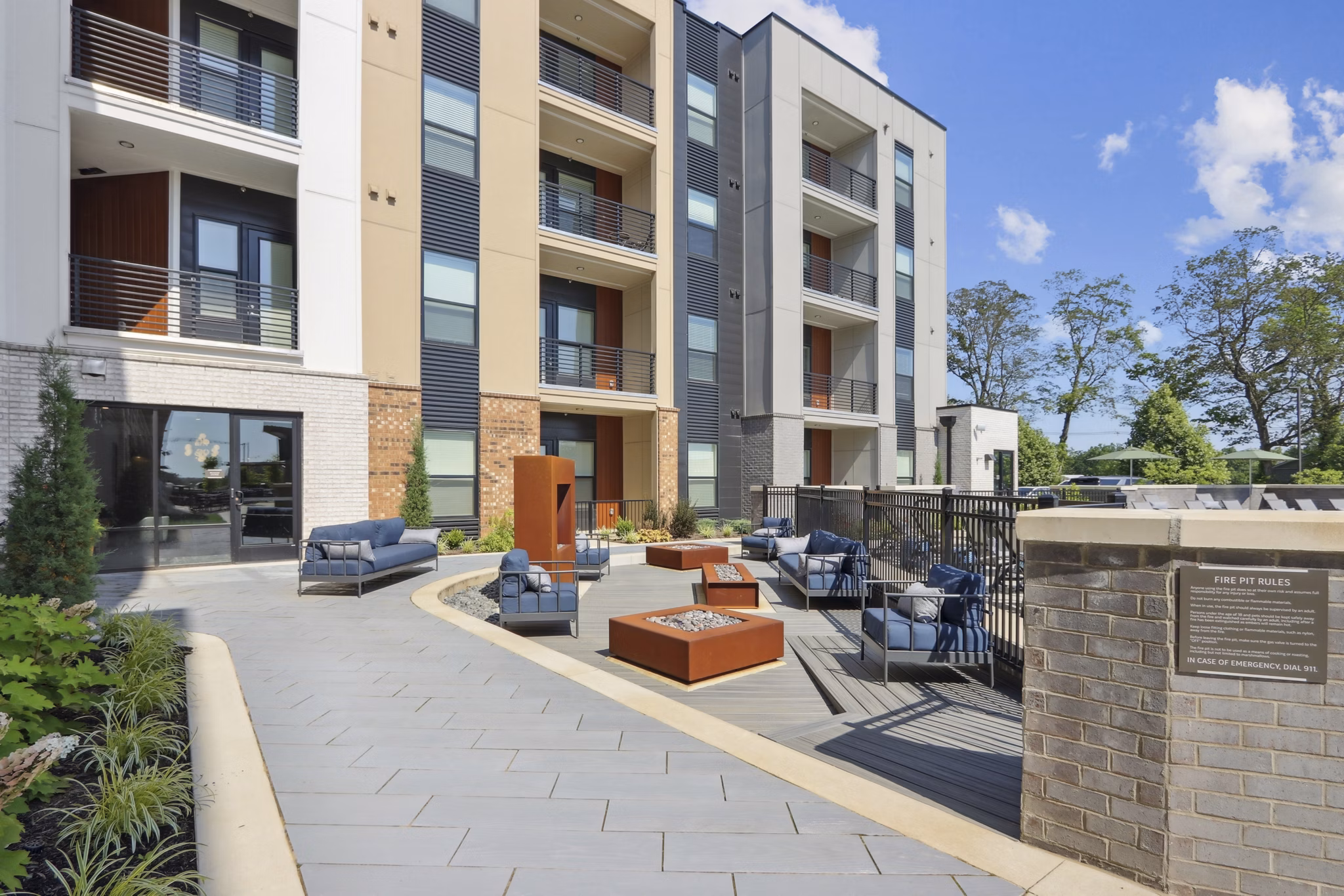 fire pit/patio at The Terra Apartment Homes
