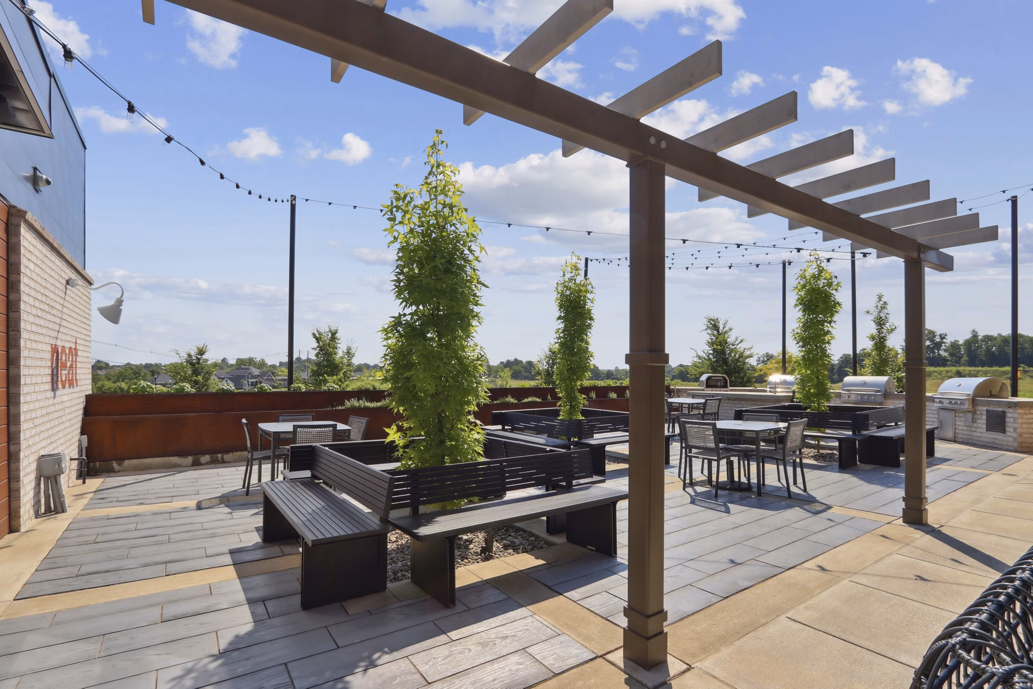 grill area/fire pit/patio at The Terra Apartment Homes