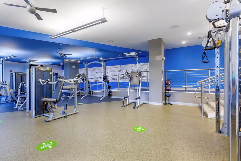 Modern fitness center featuring state-of-the-art equipment at Tapestry Largo Station Apartments
