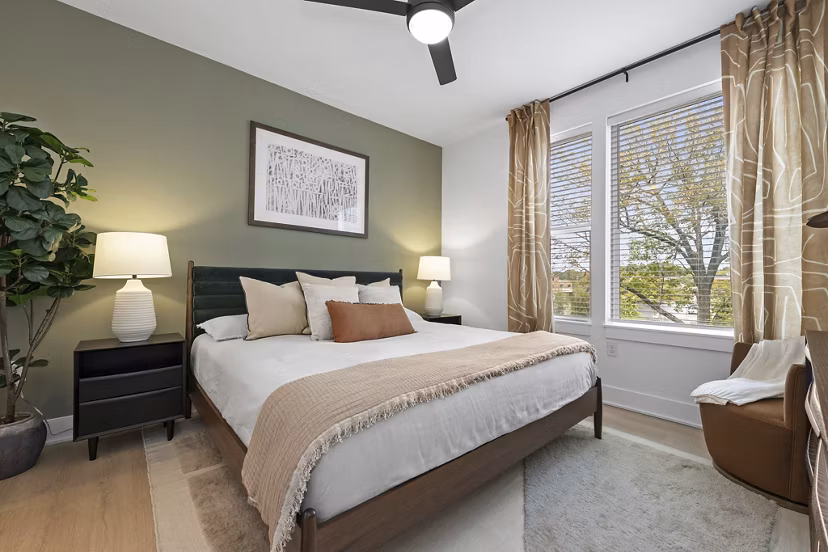 bedroom at Elan LoSo Apartments