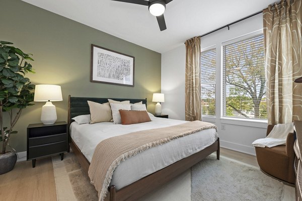 bedroom at Elan LoSo Apartments