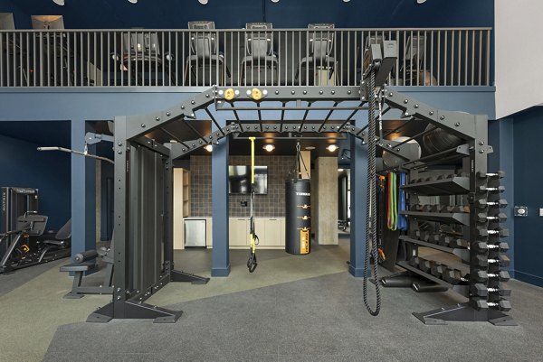 fitness center at Elan LoSo Apartments